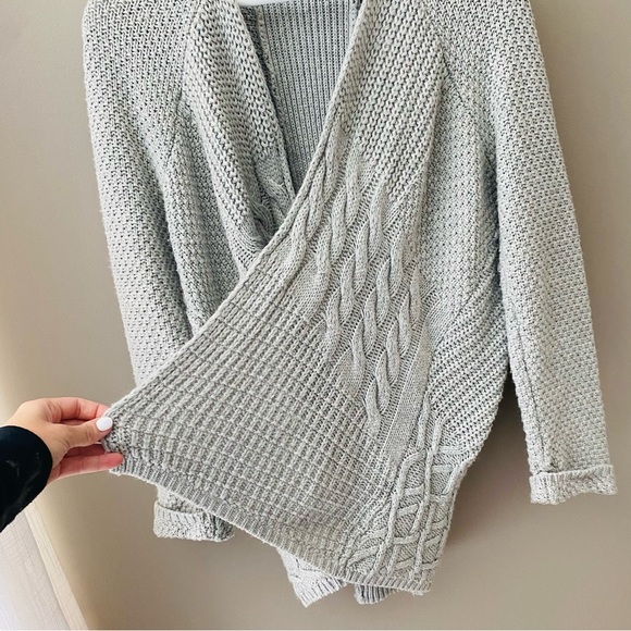 Sam Edelman Open Front Knit Cardigan Gray Sz Medium - Picture 5 of 9